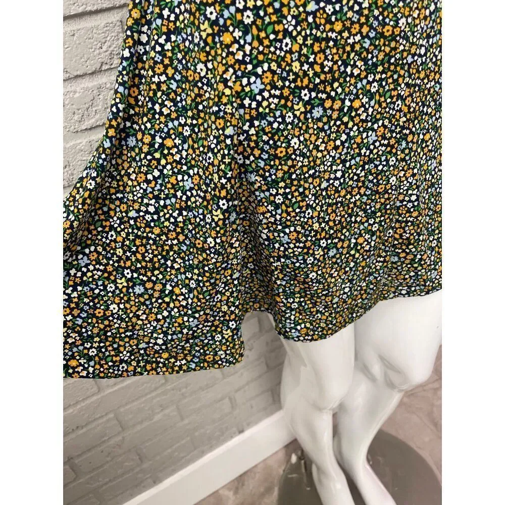 Michael Kors Quinn Women Floral Crisscross Neckline Sleeveless Mini Dress Size M
